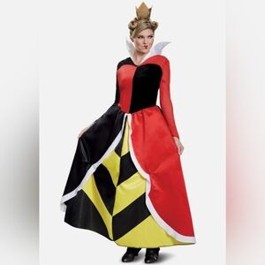 Disney Alice in Wonderland Queen Of Hearts Deluxe Adult Costume NWOT M (8-10)